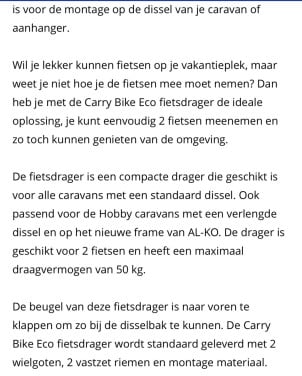 Fietsendrager op dissel