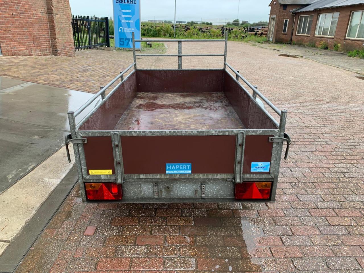 Hapert enkelas bakwagen ongeremd 251x130cm 750kg met onderhoudsbeurt
