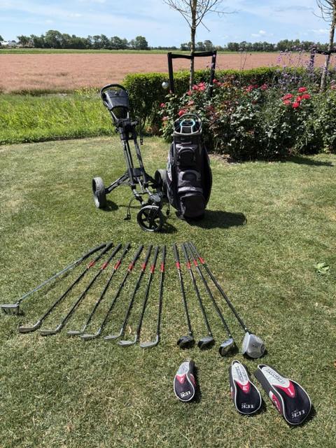 Golfset heren met draagtas en trolley