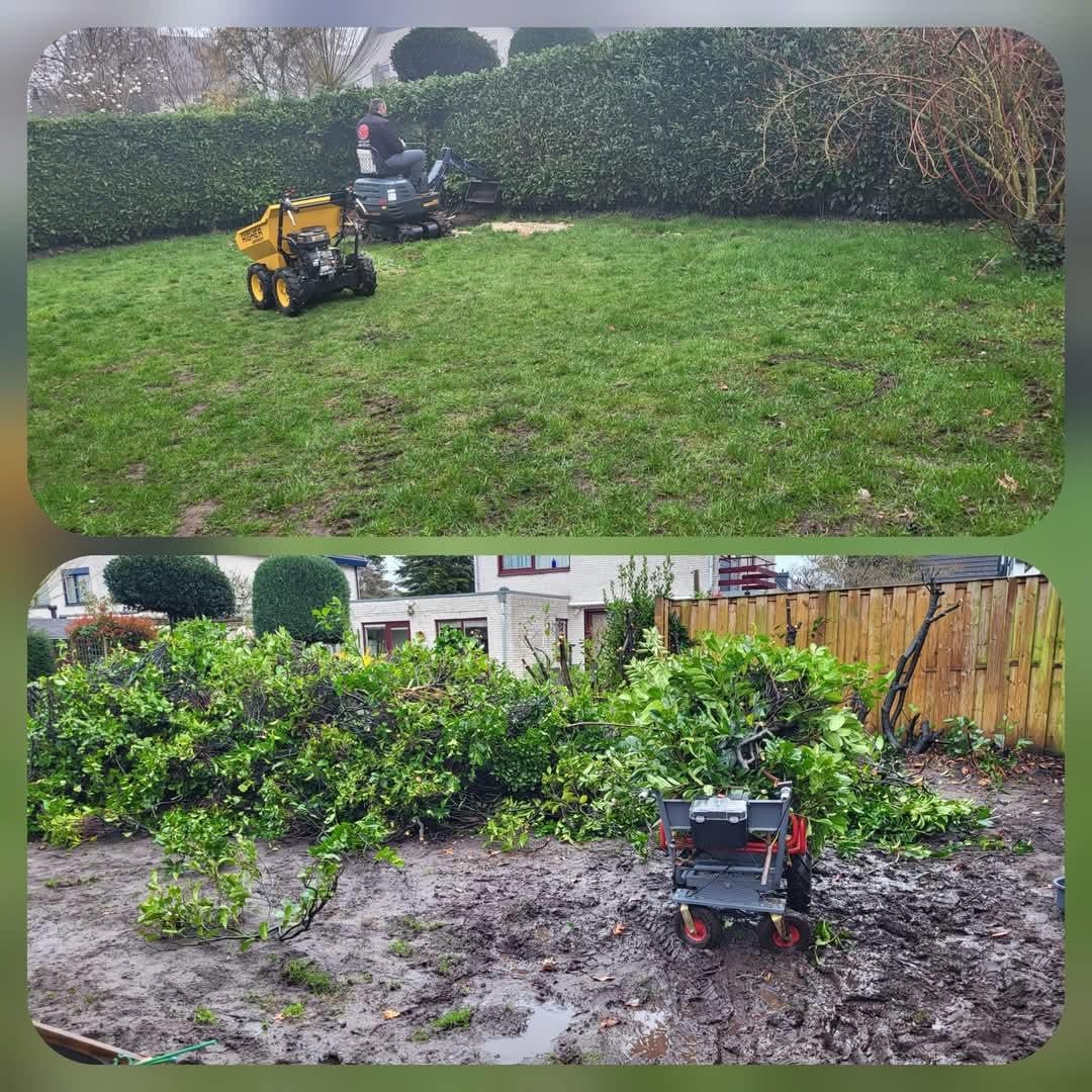 Tuinonderhoud/afvalophalen/ minigraver