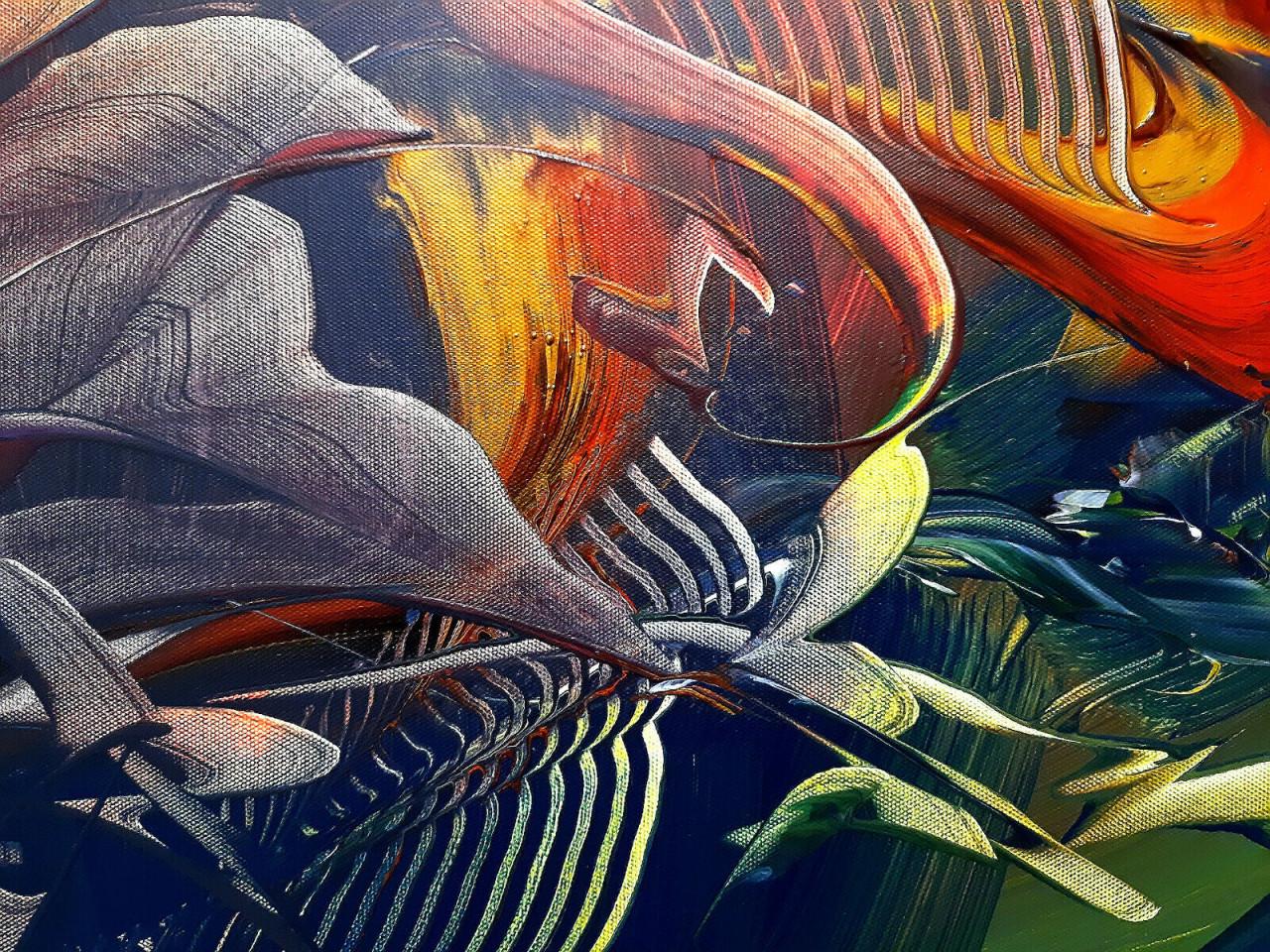 " Extasy " Acrylschilderij van Gia Hung 120 cm x 60 cm