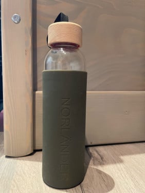 Waterfles norlander glas met rubber