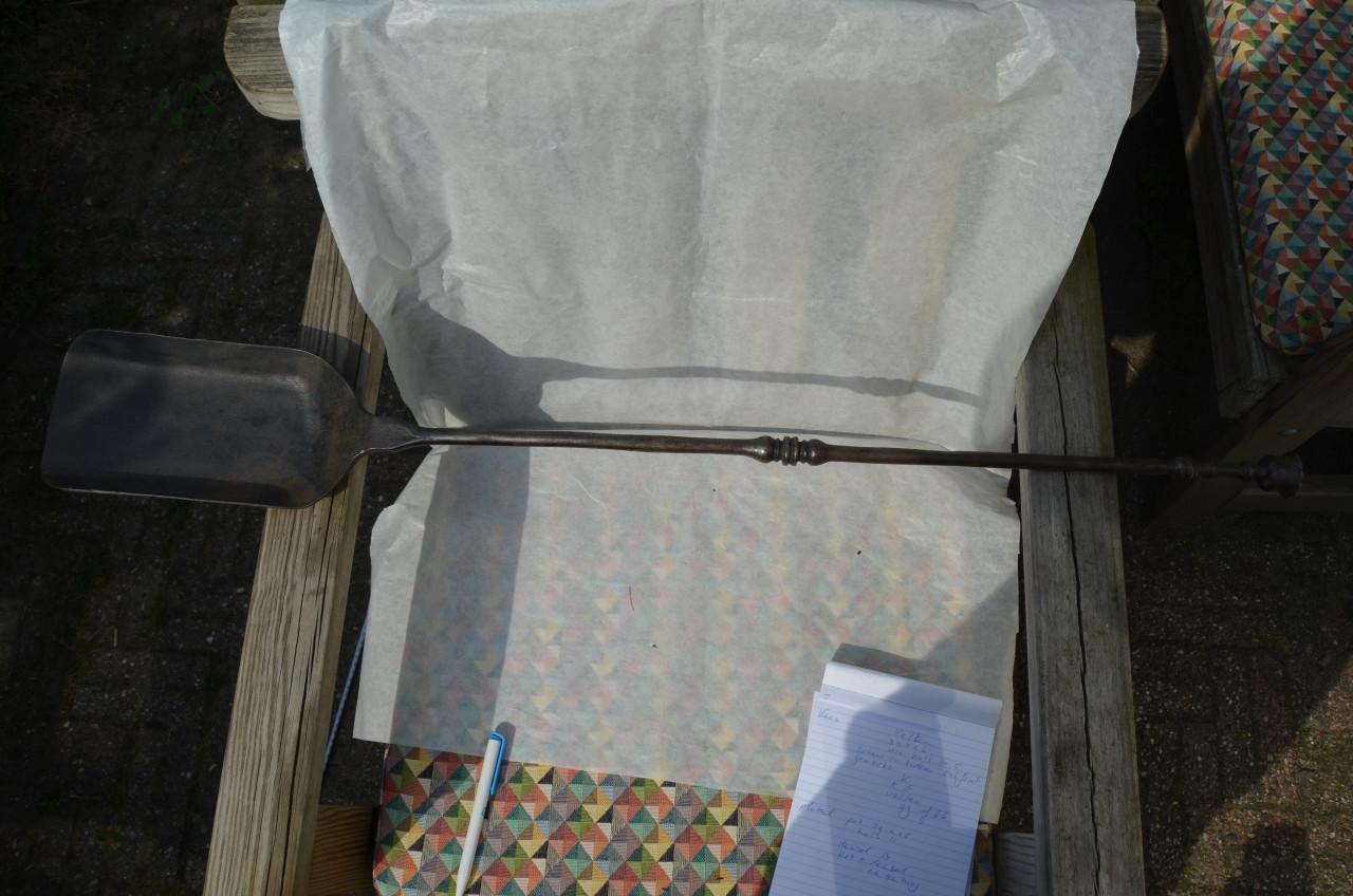 2 Smeedijzeren scheppen 19e eeuw Vuurschep Schuimspaan