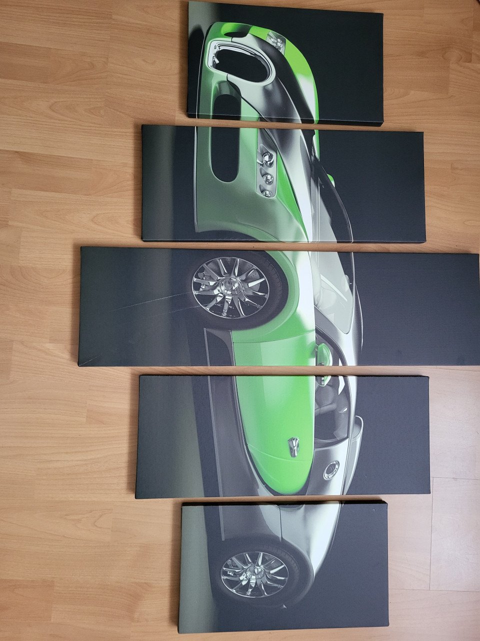 Te koop: 5-delig wanddecoratie – Bugatti sportwagen