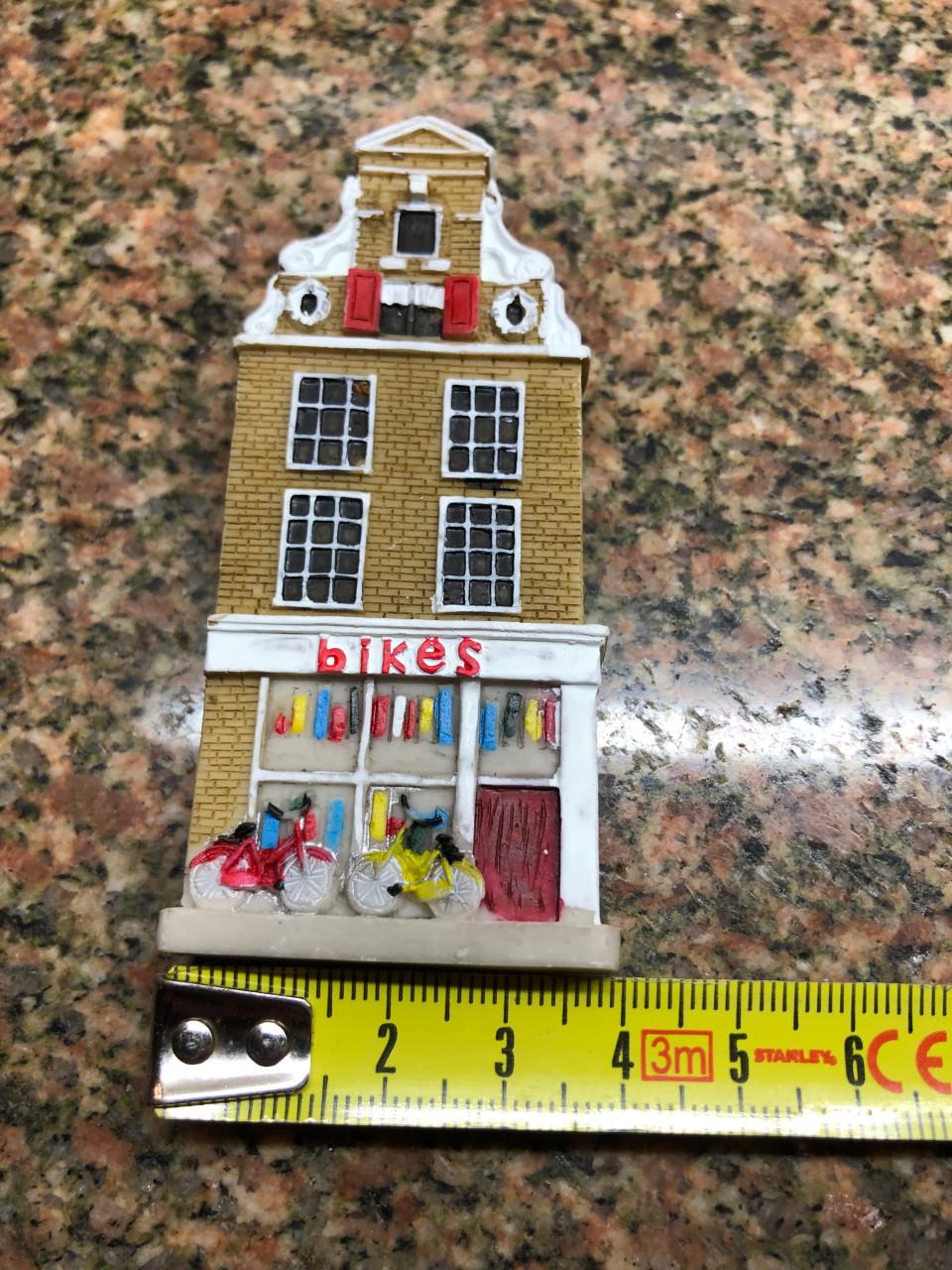 Amsterdam Grachtenpand Magneet - Fietsenwinkel