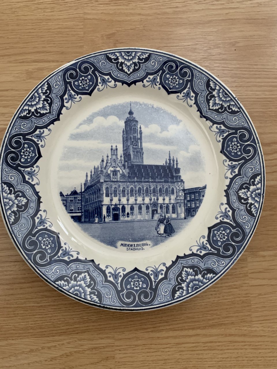 Delfts Blauw Bord Stadhuis Middelburg