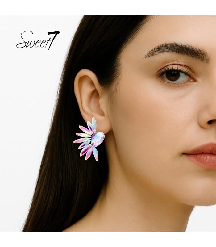 Oorbellen zwart in waaiervorm