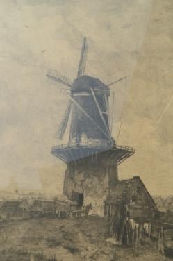 Jakob Maris Frans Buffa 'De Molen' litho (?) begin 20e eeuw