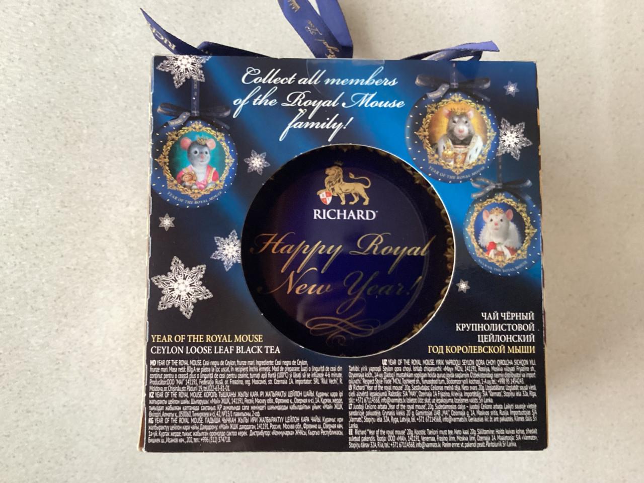 Happy Royal New Year. Year of the Royal Mouse.   Prachtig blikje incl. thee