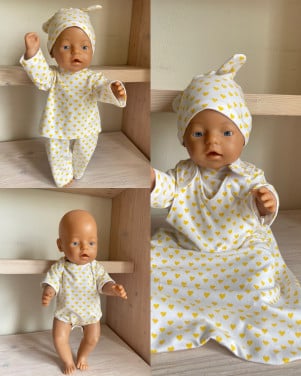 Leuke poppenkleertjes baby born. 5-delige set. Opbrengst KiKa.