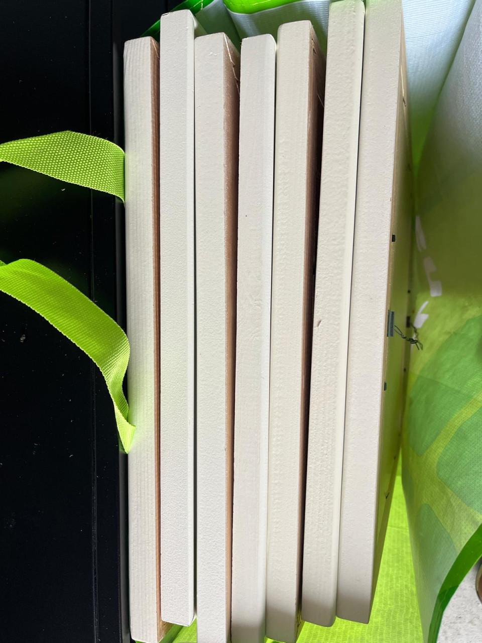 7 houten fotolijsten met glas / paspartout - VEERE