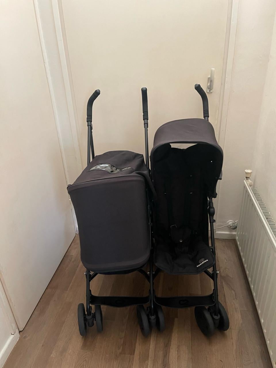 Tweeling / duo buggy Koelstra Twin met regenhoes