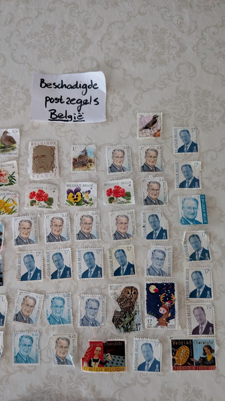 Partij postzegels België (vogels/bloemen), Luxemburg, FR, DE, UK In 1 koop