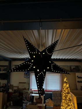 Kerstster verlicht 60cm zwart met LED