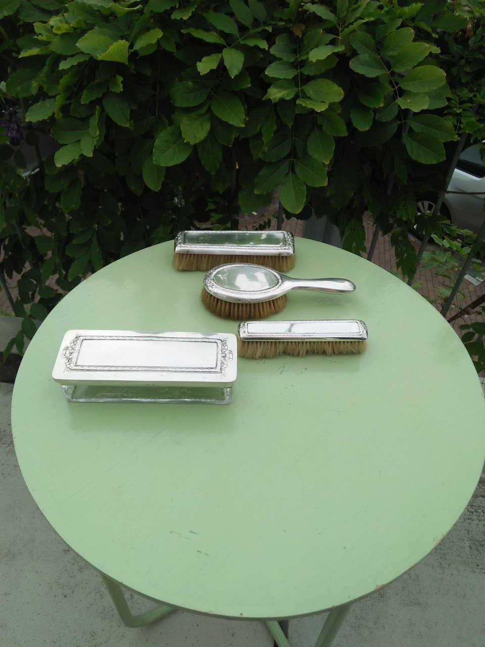 Bijzet tafel metaal en hout