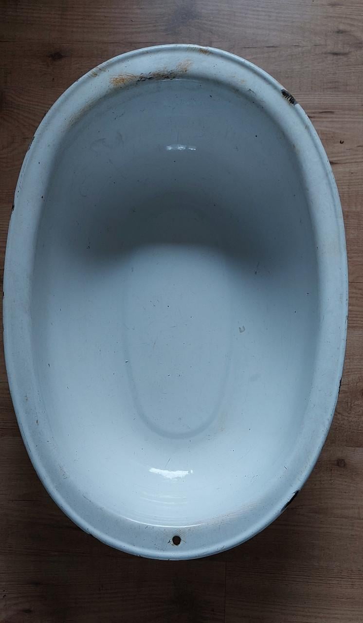 Wit Emaille Kinderbadje 70x47 cm.
