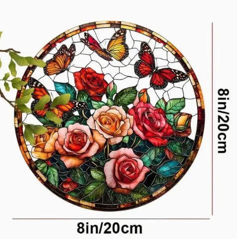 Raamhanger Rozen met Vlinders