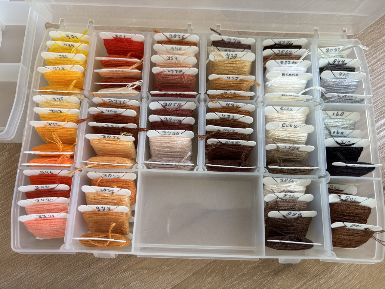 DOZEN BORDUURZIJDE OP BOBBINS EN VEEL LOSSE