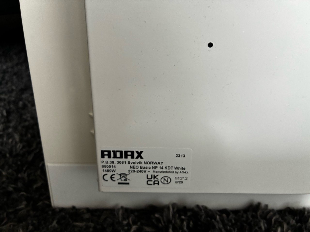 Adax Neo elektrische verwarming 1400Watt