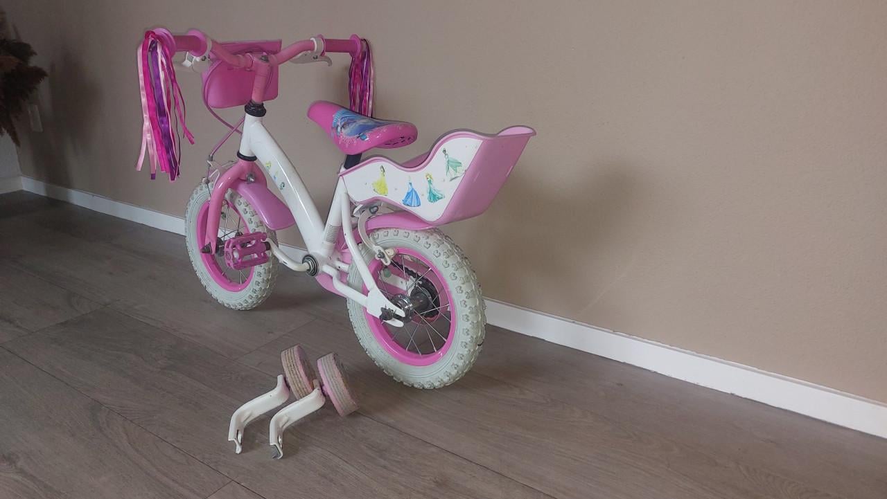 Kinderfiets meisjes 12 inch roze disney