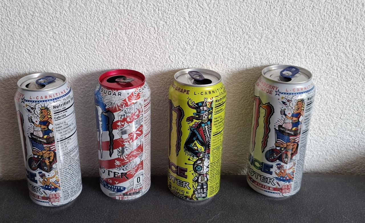 4 lege blikjes monster