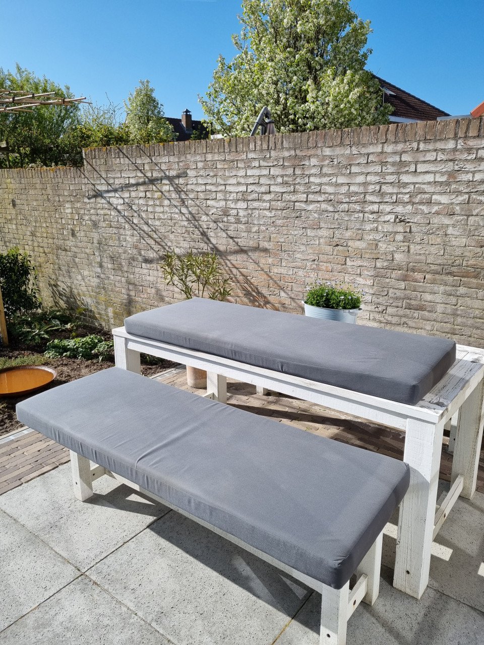 Loungebank zit- en rugkussens