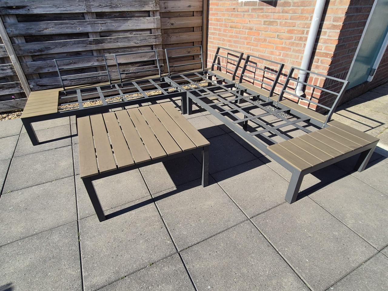 Aluminium Loungeset 246 x 246 cm (Bezorging mogelijk)