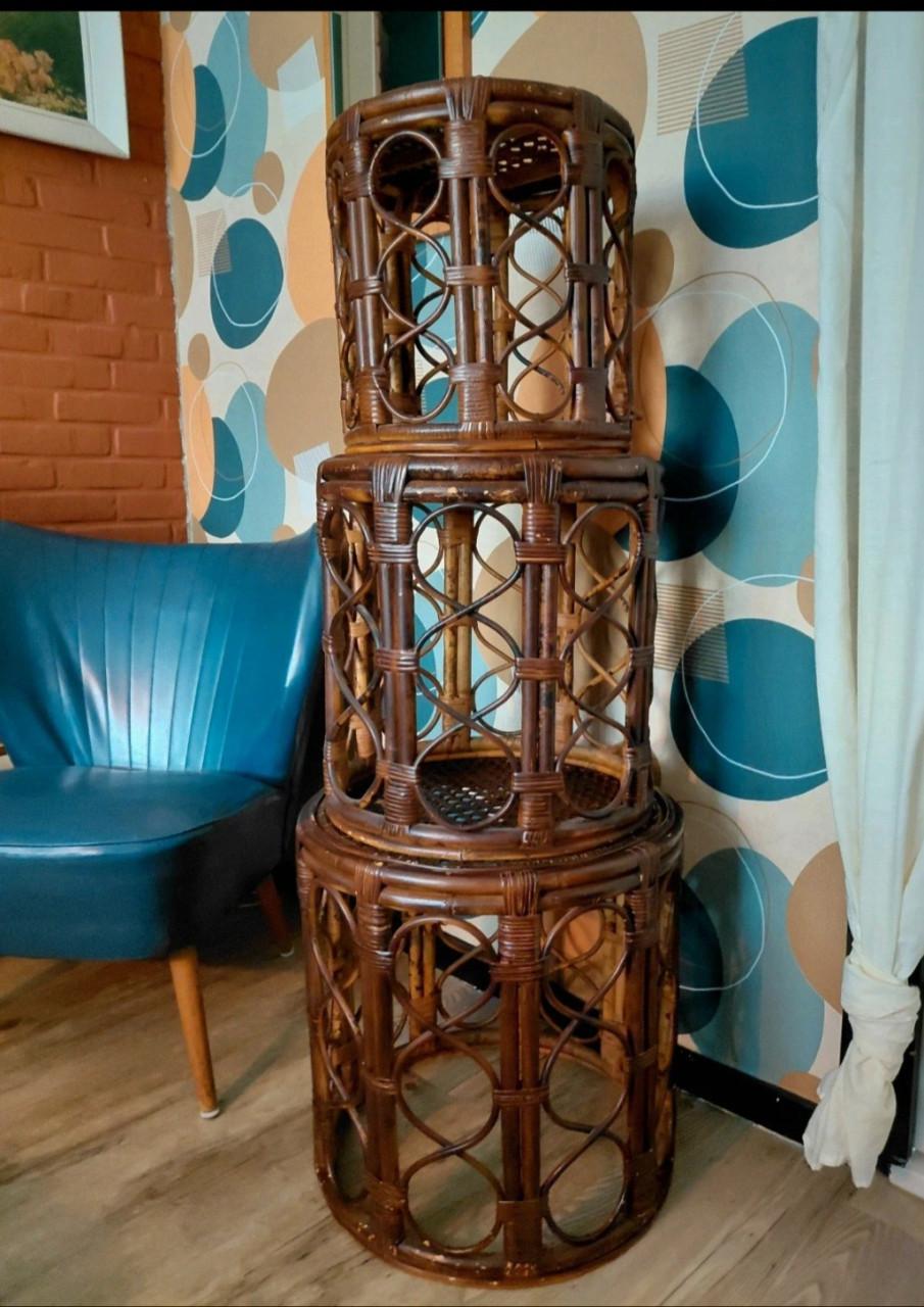 Vintage mimi set bamboe/rotan