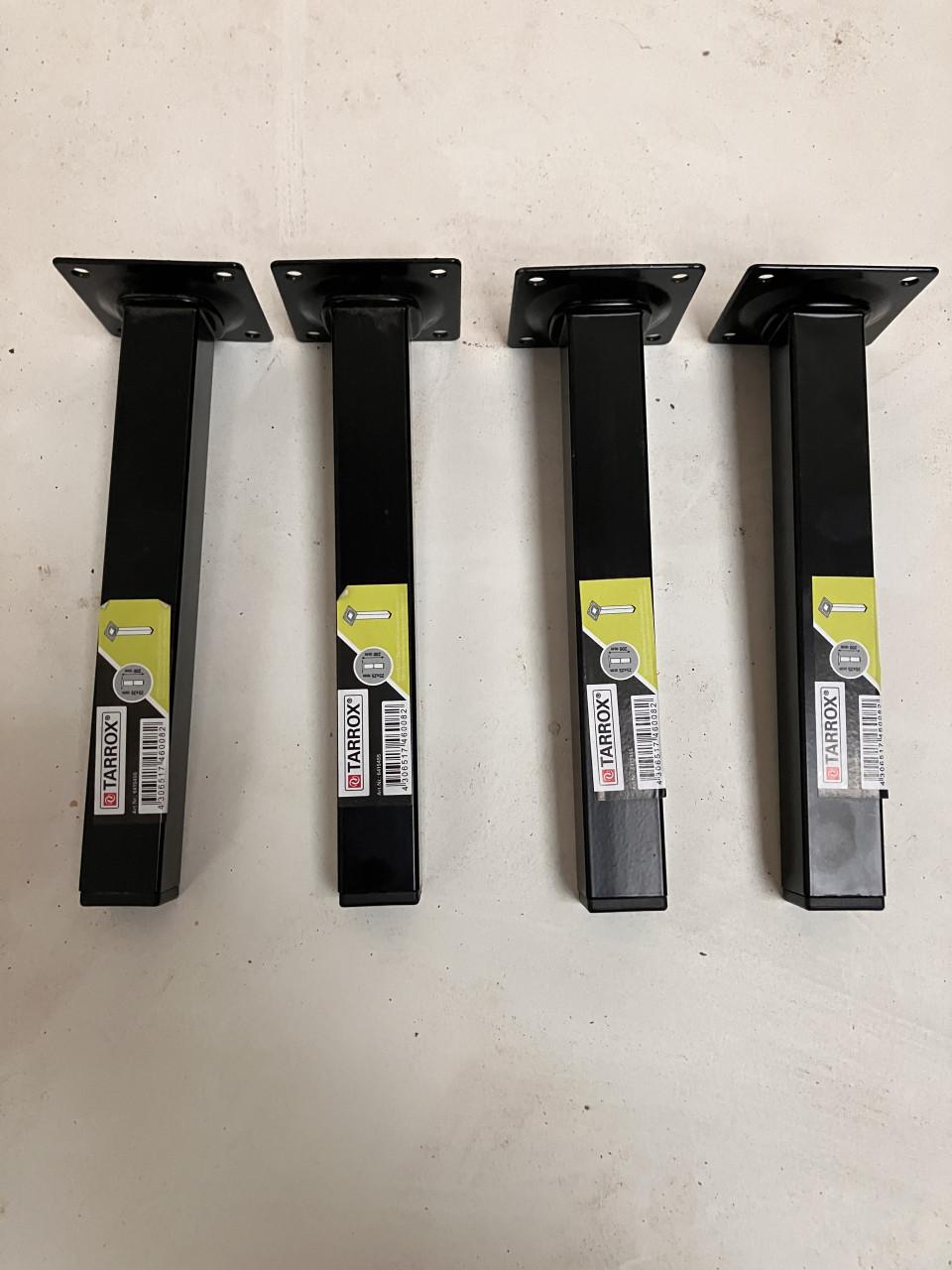 Tarrox meubelpootjes zwart | vierkant | 20 cm | nieuw in doos