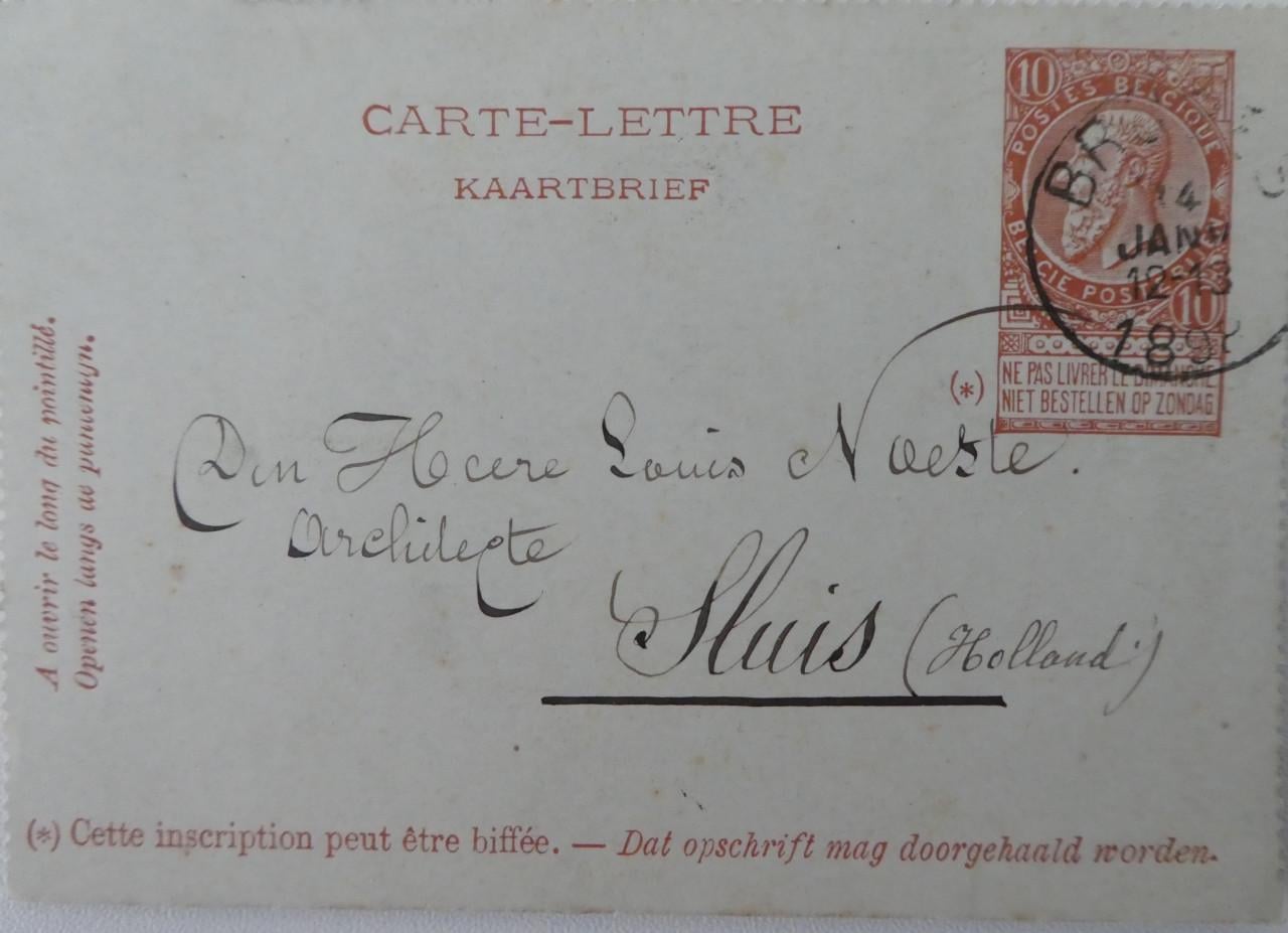 Briefkaarten 3x, 1887, 1897, 1898, Brugge – Sluis