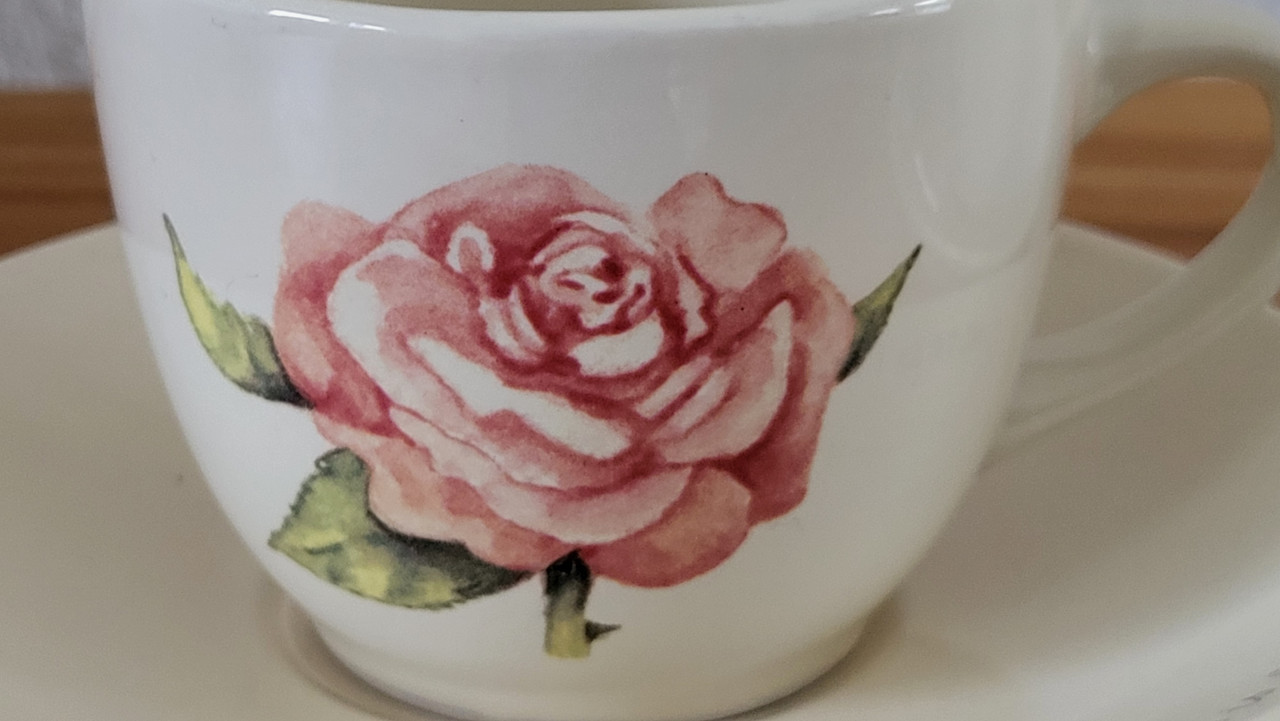 Set van 2 kop en schotels Jet servies A Rose is a Rose