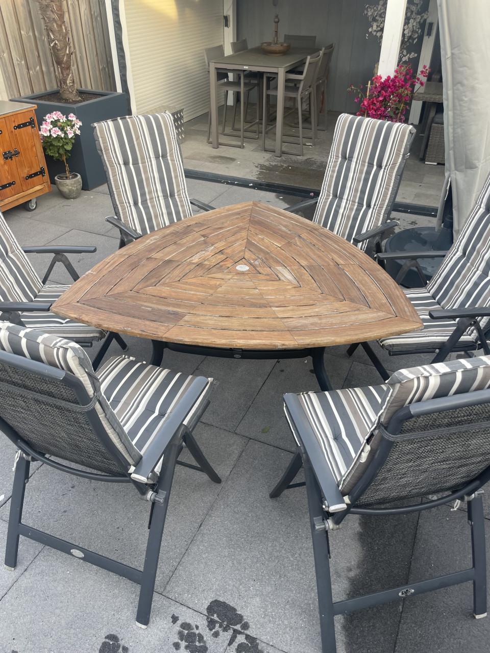 Tuinset Hartman tafel met R&S design stoelen + kussens