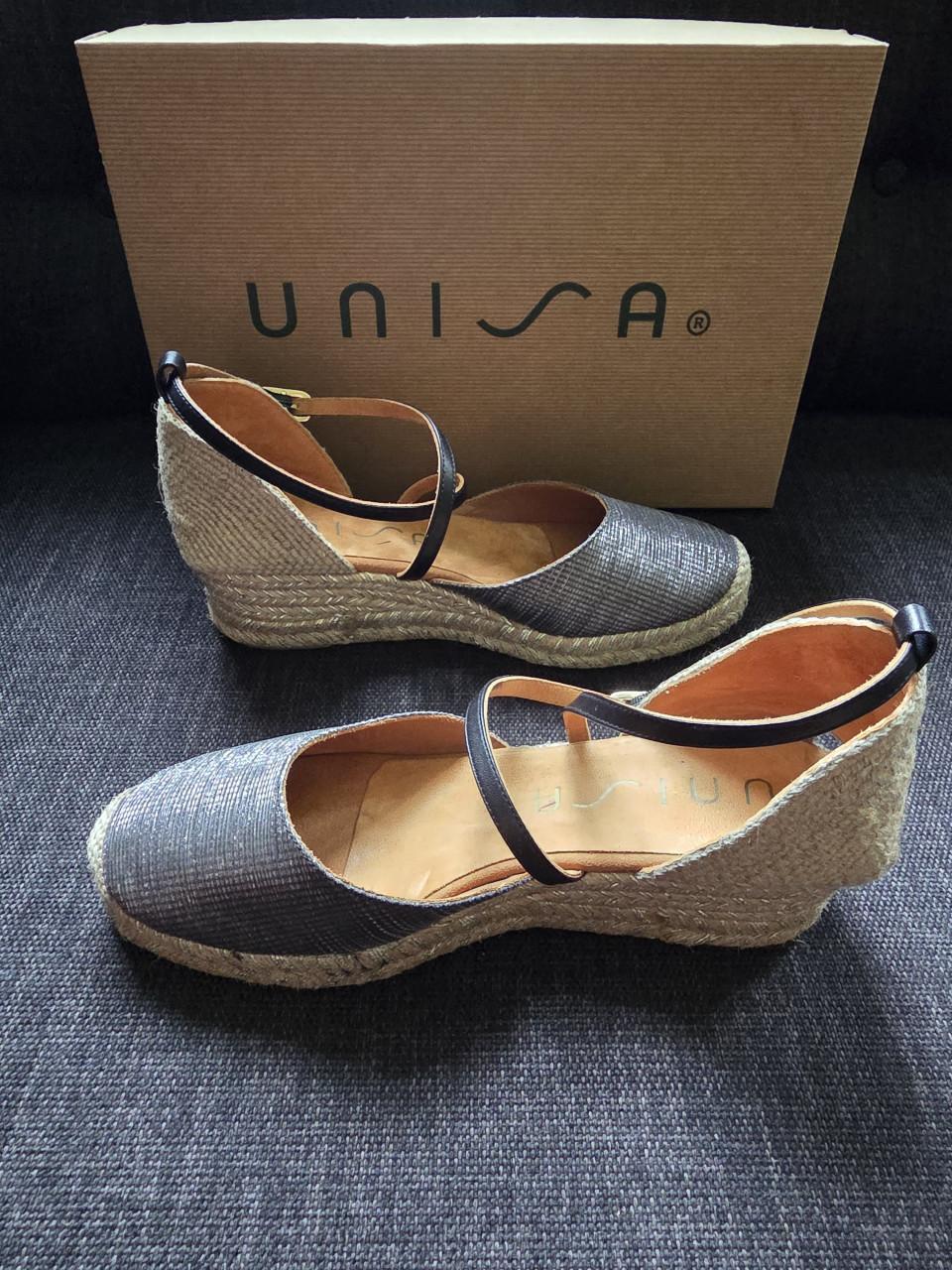 Unisa espadrilles zwart/grijs, maat 38. Z.g.a.n.