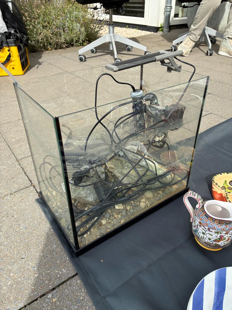 Aquarium  klein met diverse benodigdheden, zelf nog ff schoonmaken!