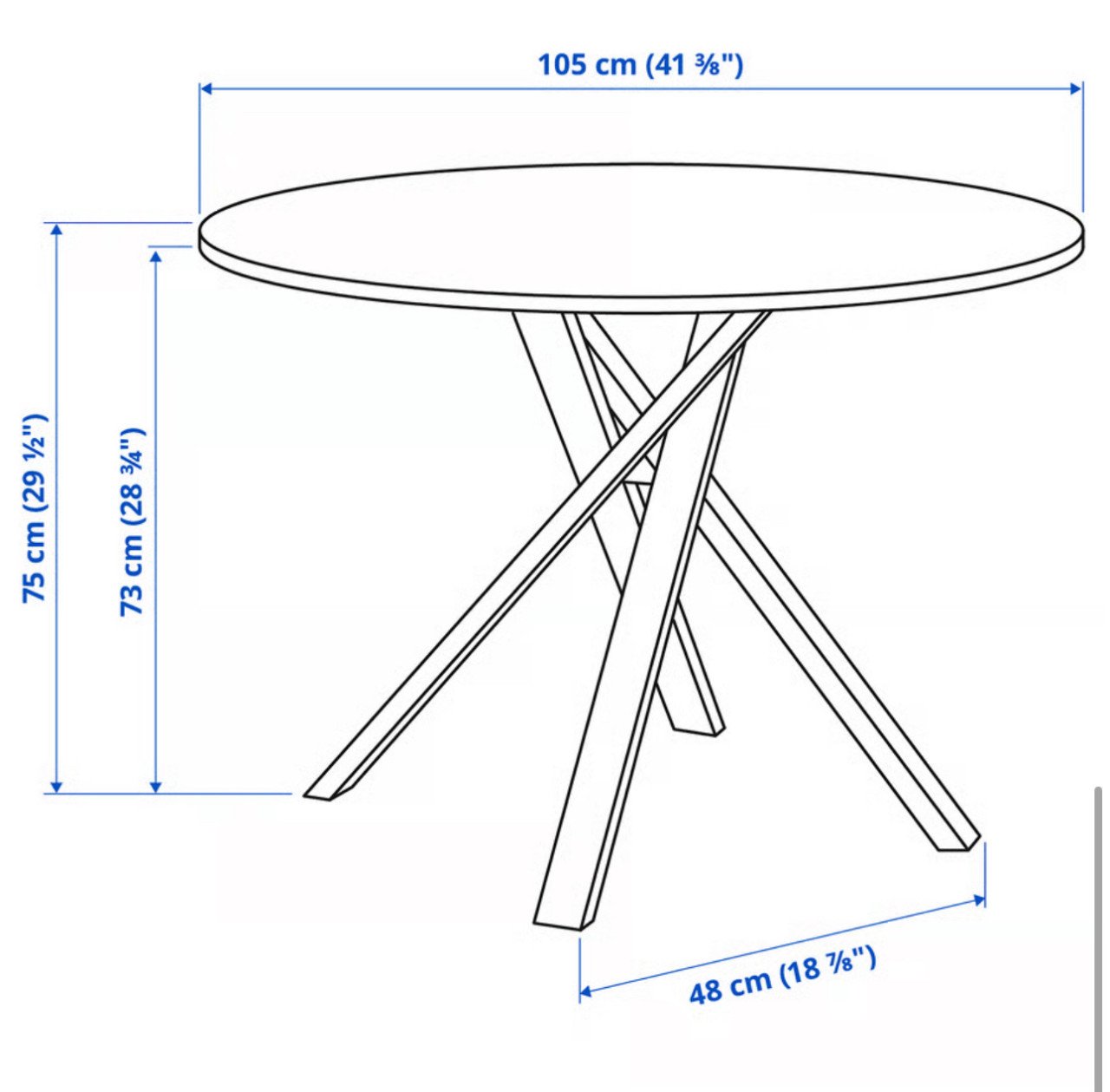 Ikea Mariedamm Tafel, donkergrijs