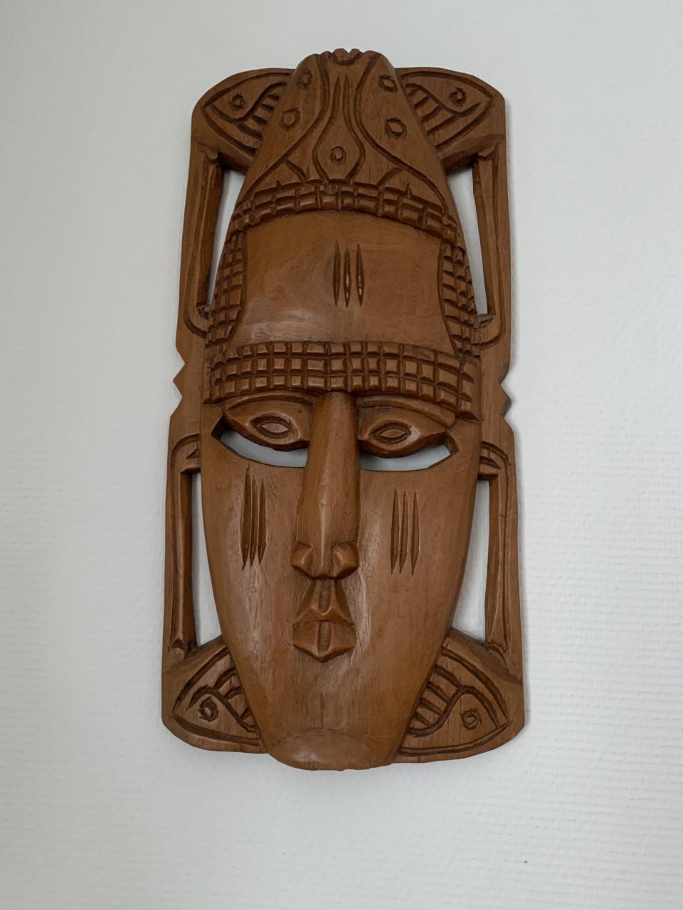 Afrikaans schild met speer en maskers