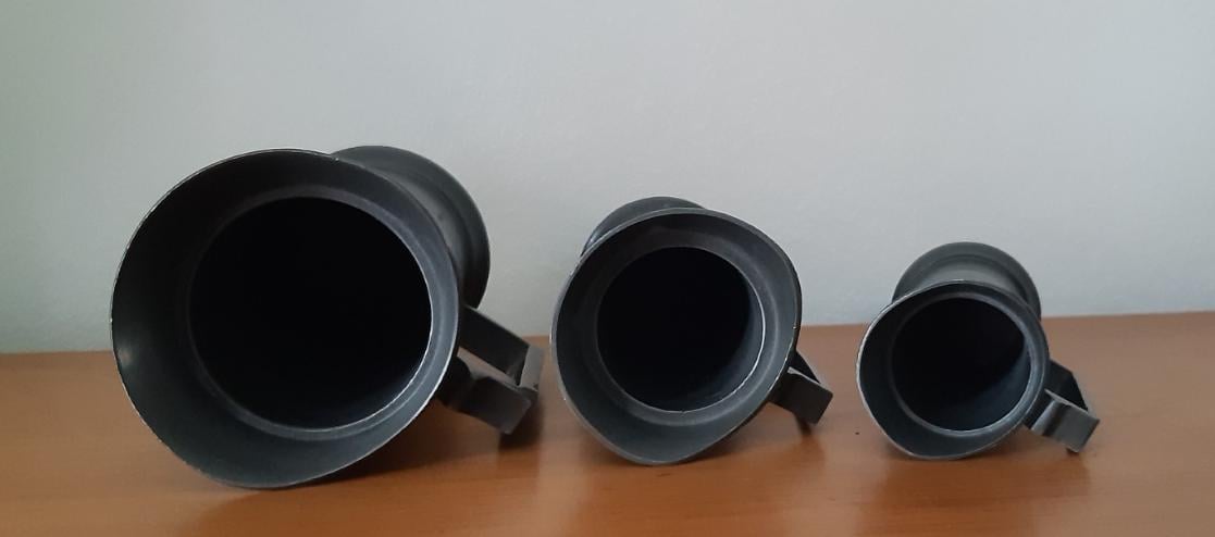 3 tinnen maatkannetjes
