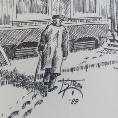 Prachtige pentekening, gesigneerd door Stroo 1989