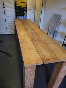 Grote steigerhouten tafel