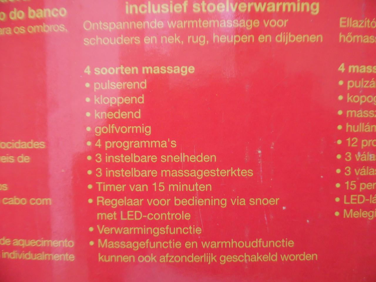 Verwarmings en massage zitting
