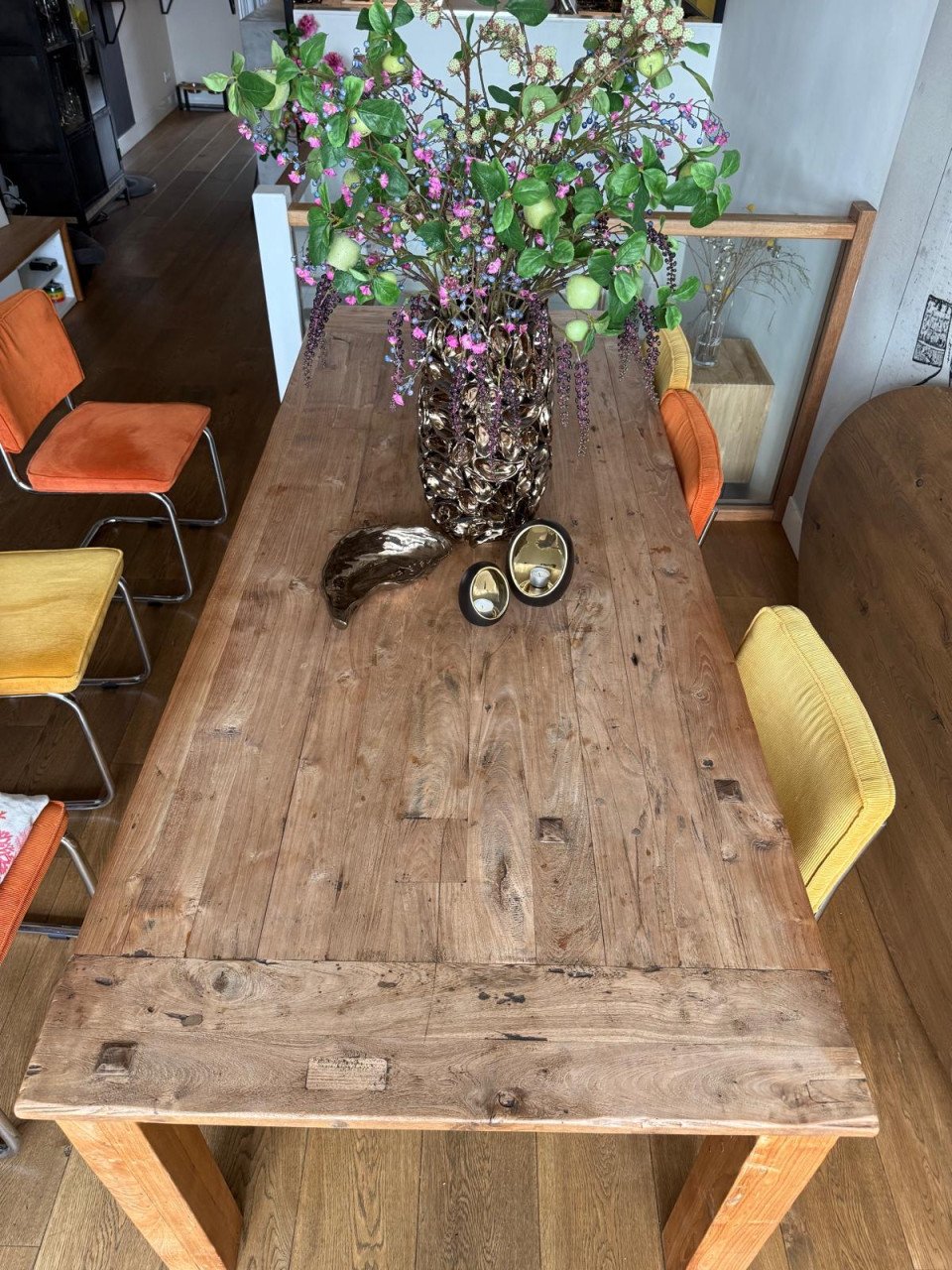 Eettafel massief eikenhout gerookt