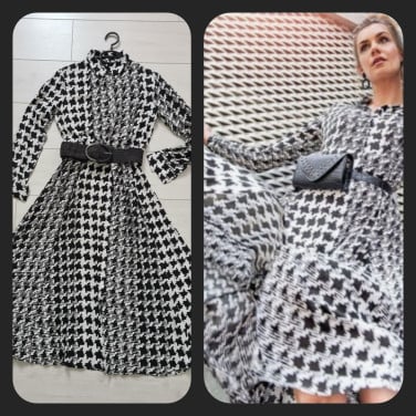 Zwart-wit door knoop Maxi jurk / blouse van Eksept van Shoeby Maat M