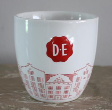 Kop wit met rode huizen print