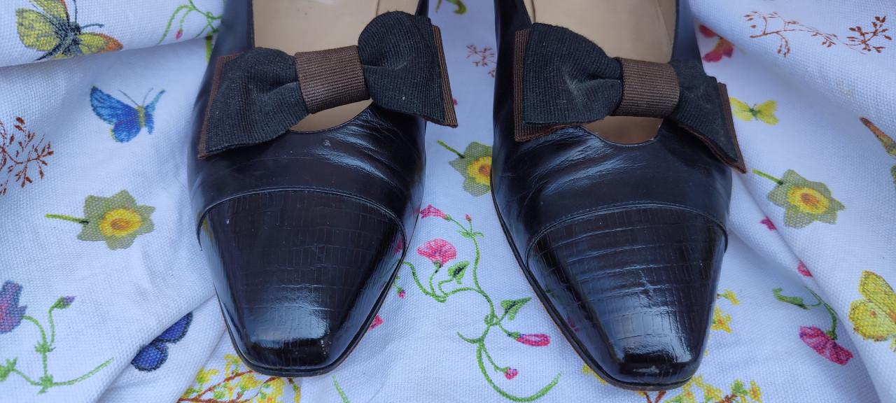 Dames Miss Lady leren pumps maat 42.5, weinig gedragen, bruin