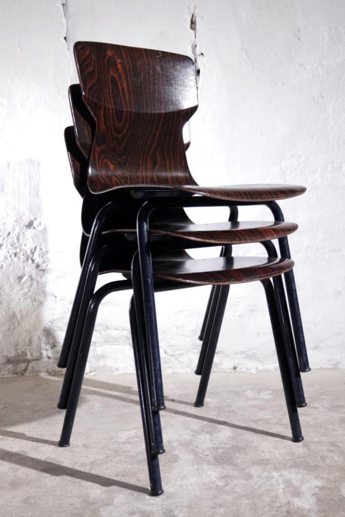 3 vintage Eromes Pagholz stoelen SETPRIJS