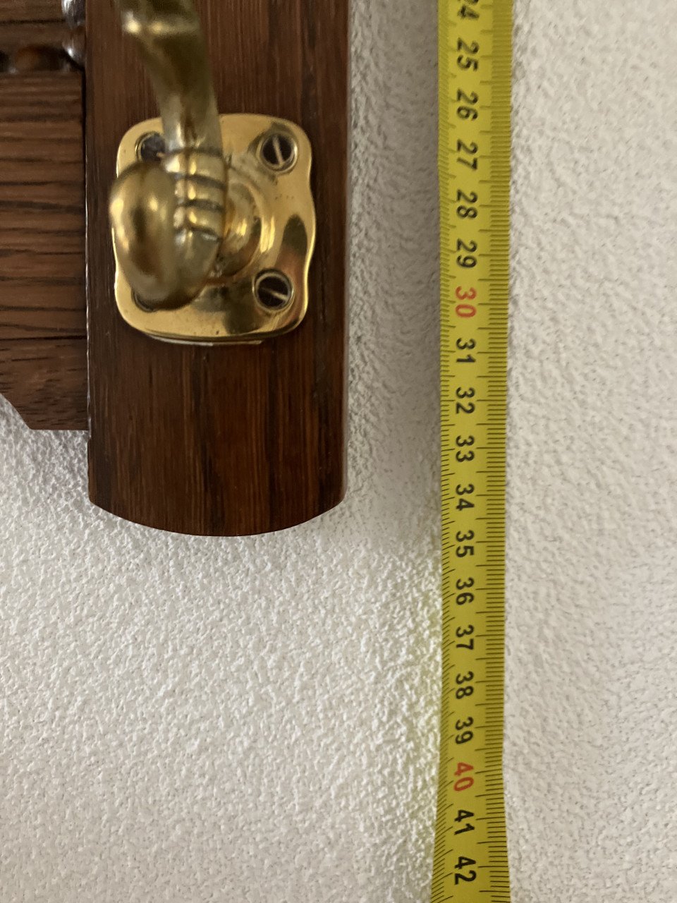 Vintage kapstok met echt koperen haken