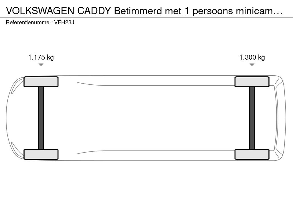 Volkswagen Caddy betimmerd met 1 persoons minicamper interieur - kan eruit