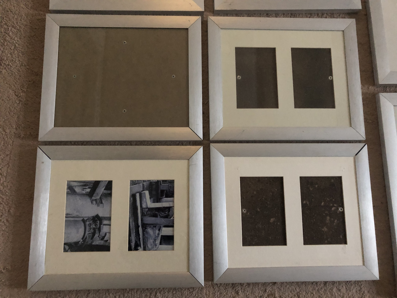 15 fotolijsten met geborstelde zilverkleurige rand