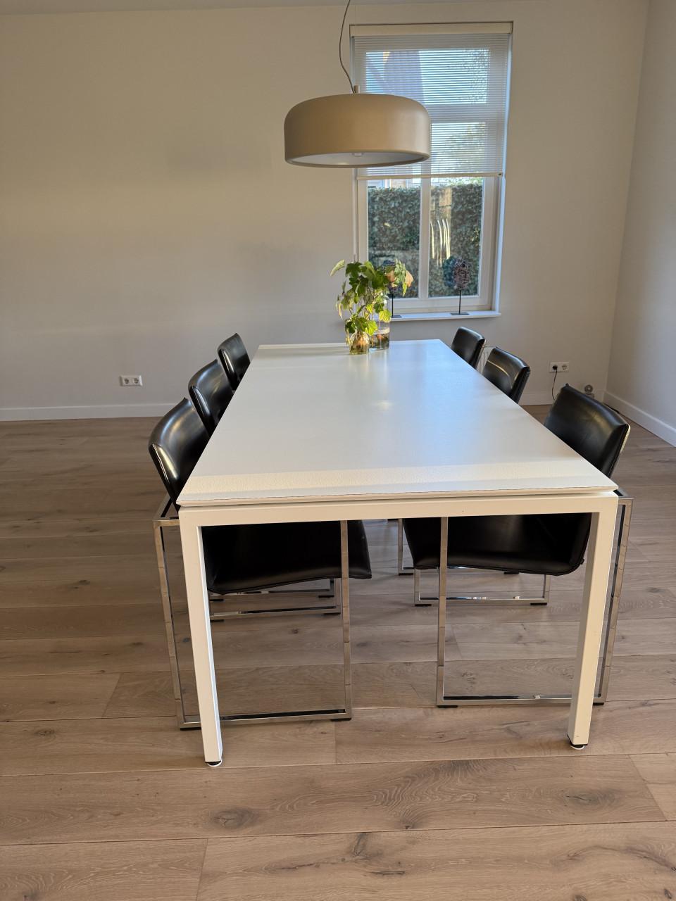 Eetkamertafel Metaform S16 met Arco Frame stoelen