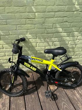 Volare Sportivo 16 inch jongensfiets — neon geel/zwart — amper gebruikt